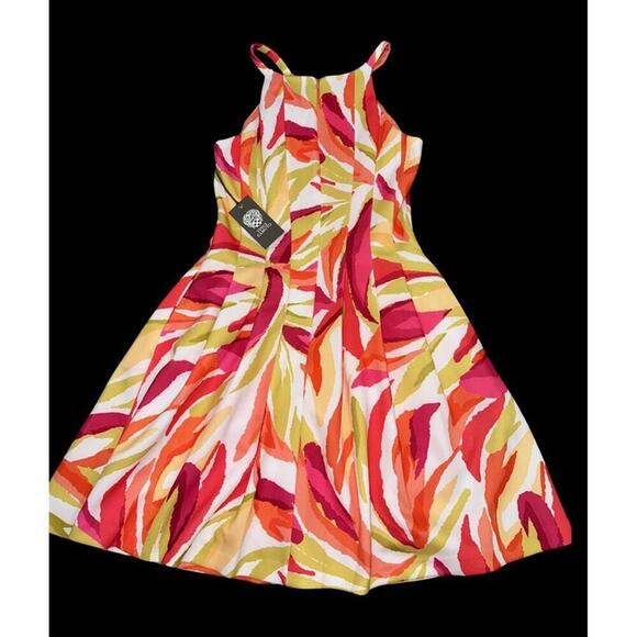 Vince Camuto Womens Above Knee Printed Workwear Halter Dress New Size 2 Floral - Picture 4 of 5
